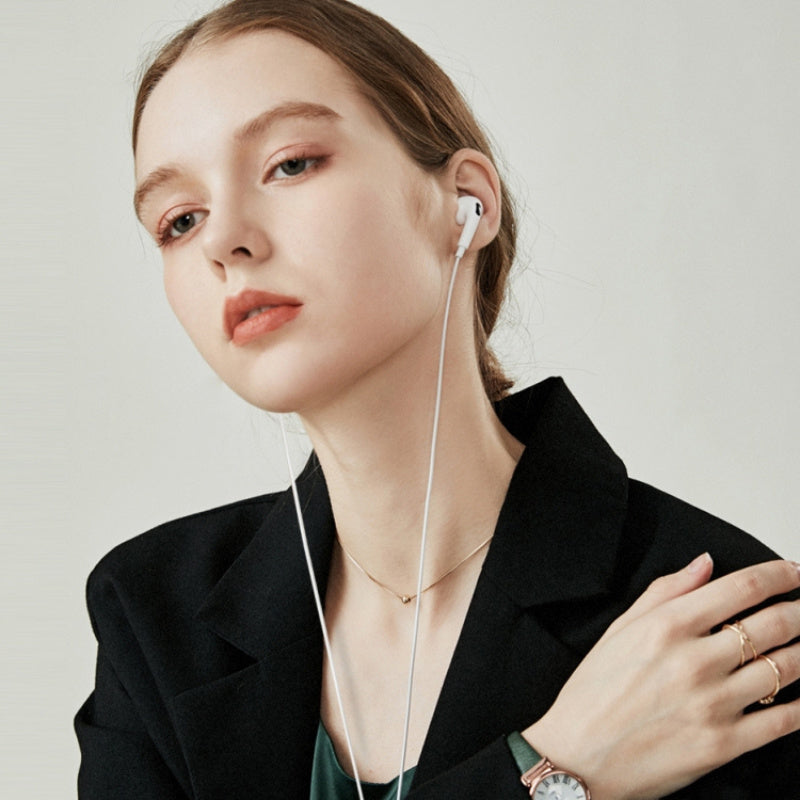 RM-533 AirPlus Pro Type-C In-Ear Stereo Music Earphone with Wire Control + MIC, Support Hands-free(White)