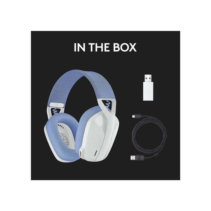 Logitech G435 LIGHTSPEED and Bluetooth Wireless Gaming Headset  Blue / White