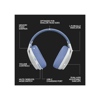 Logitech G435 LIGHTSPEED and Bluetooth Wireless Gaming Headset  Blue / White