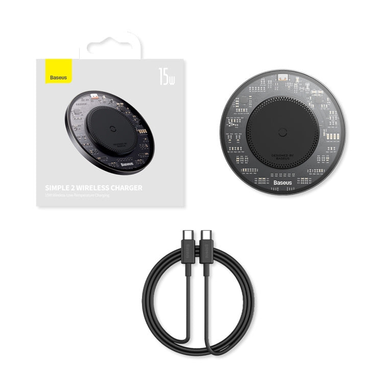 Baseus BS-W530 15W QI Fast Wireless Charger with USB-C / Type-C Cable(Black)