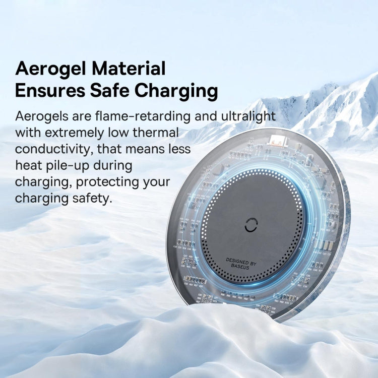 Baseus BS-W530 15W QI Fast Wireless Charger with USB-C / Type-C Cable(Black)