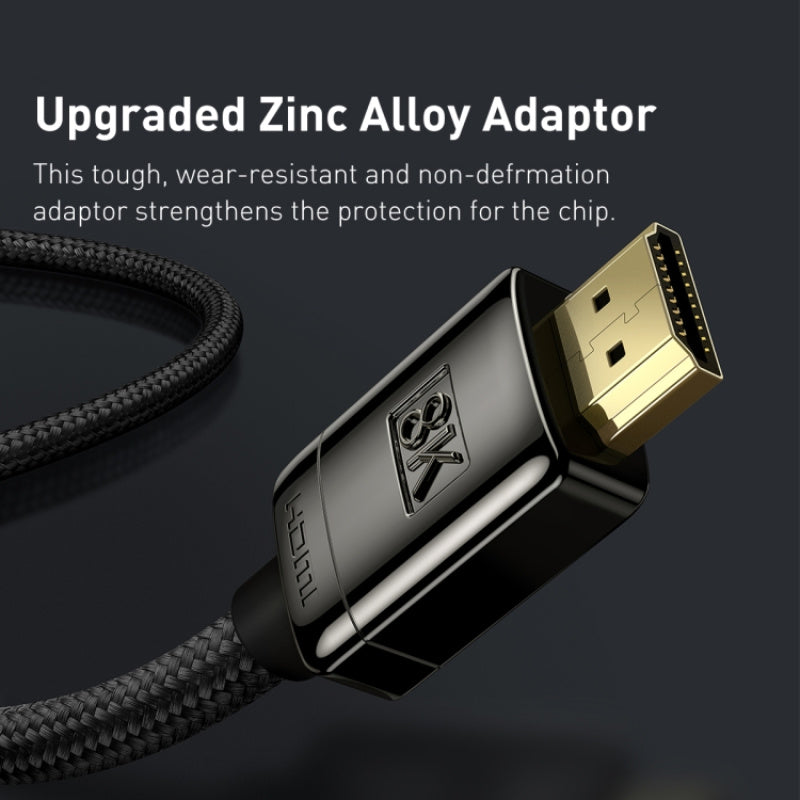 High Definition Series HDMI 8K to HDMI 8K Same Screen Adapter Cable, Length:2m(Black)
