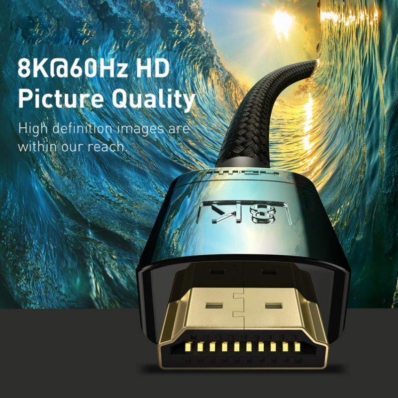 High Definition Series HDMI 8K to HDMI 8K Same Screen Adapter Cable, Length:2m(Black)